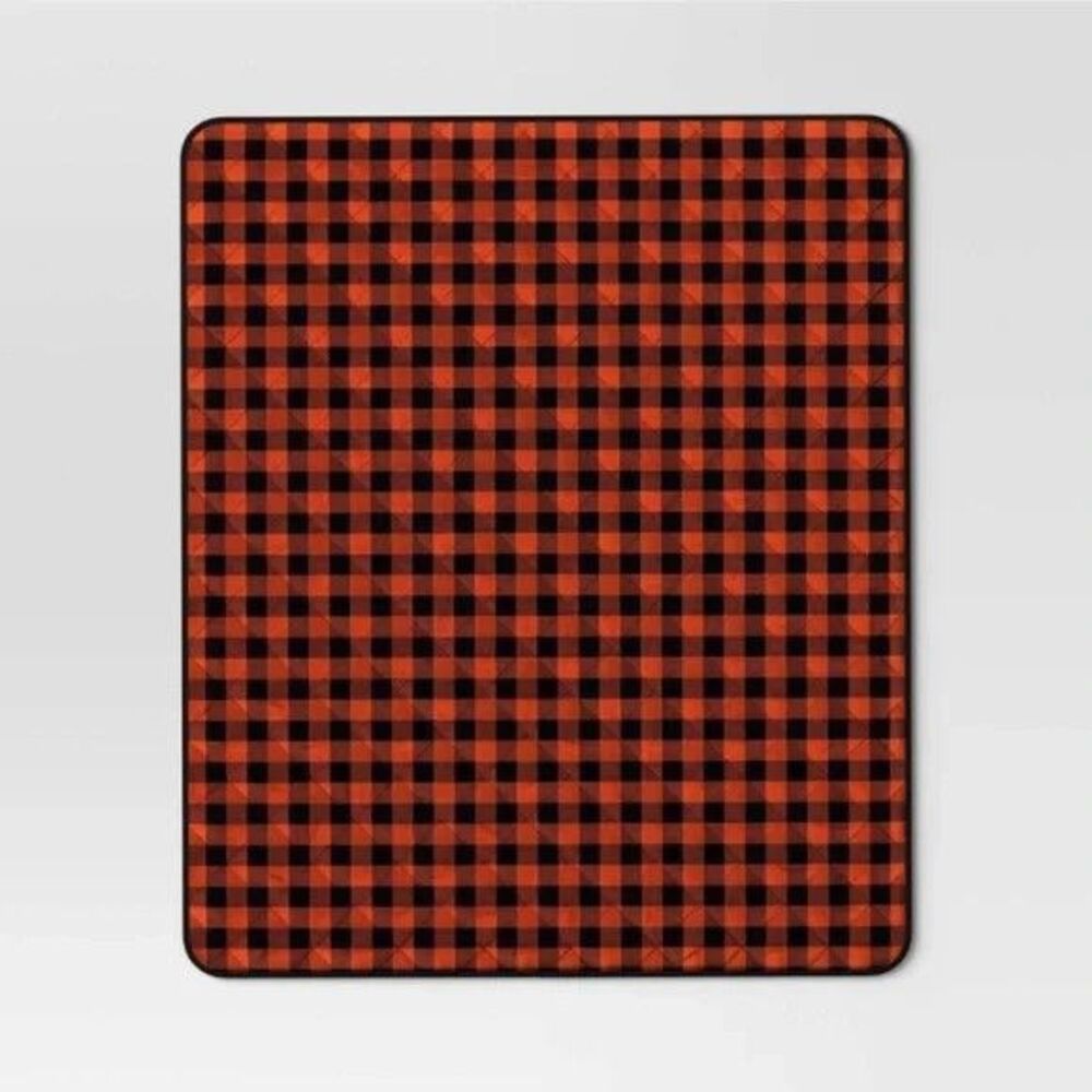 Gingham Throw Blanket Black/Orange - Hyde and EEK! Boutique Halloween/Bengals
